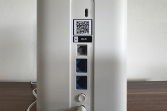 Die Rückseite des Routers mit allen wichtigen Anschlüssen – inklusive USB-C, FXS, LAN und Netzanschluss. (Foto: Testsieger.de)