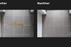 Flüssige Verschmutzungen wie Saft entfernt die AquaCycle 2.0 Wischwalze im ersten Durchgang größtenteils von glatten Flächen. (Foto: Testsieger.de)