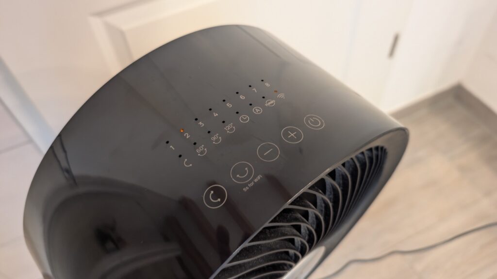 DREO TurboPoly 513S: Bedienfeld mit Touch-Tasten