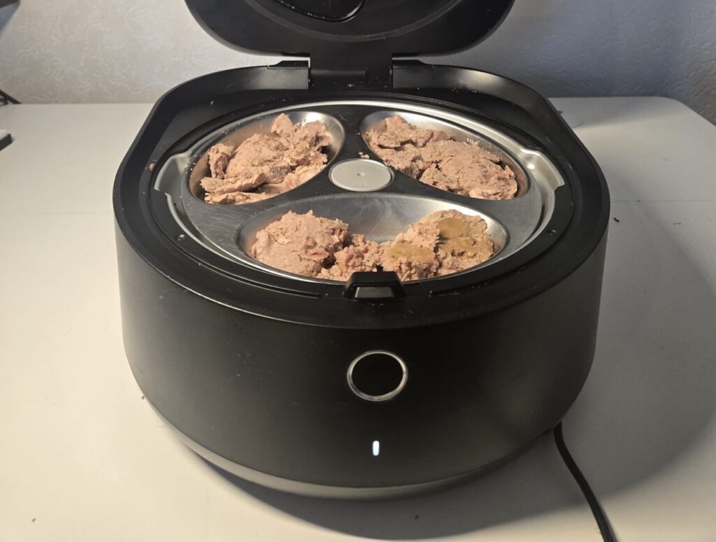 Befüllte Portionen in drei Kammern