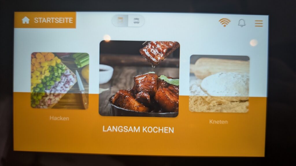 Panetti PrimoChef: Automatikprogramme auf dem Display
