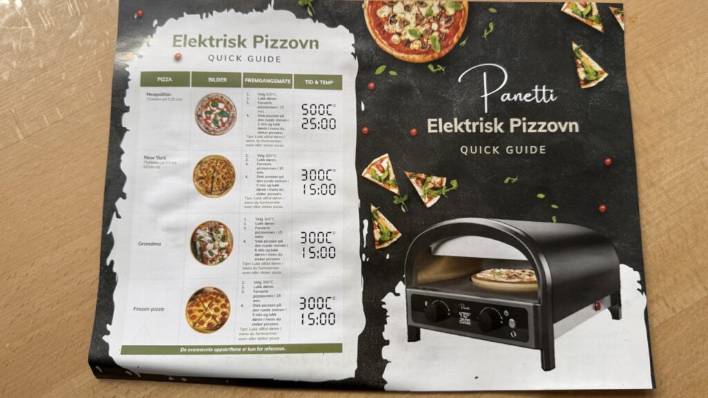 anetti Pizzetta Primo: Bedienungsanleitung in skandinavischen Sprachen