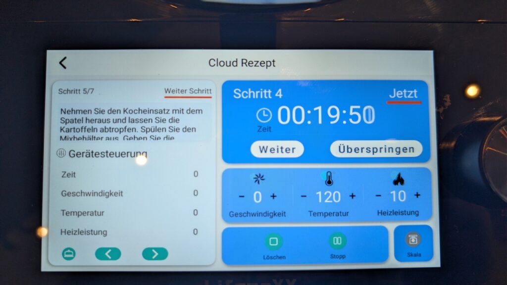 Lifenaxx Meisterkoch LX-050: Guided Cooking Schrittanzeige