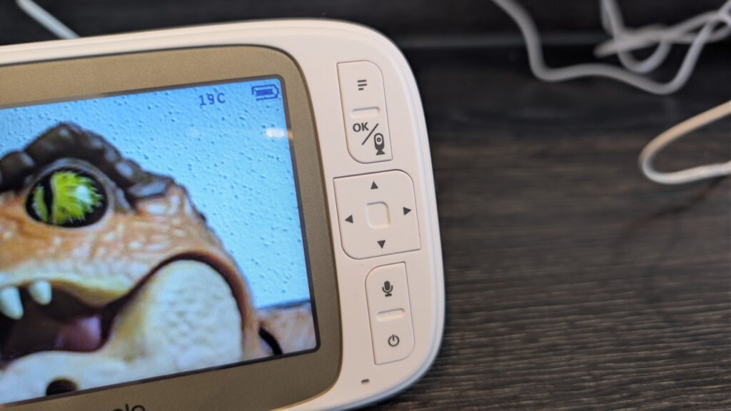 „Motorola VM85 Connect“: „Bedientasten der Elterneinheit in der Detailansicht“