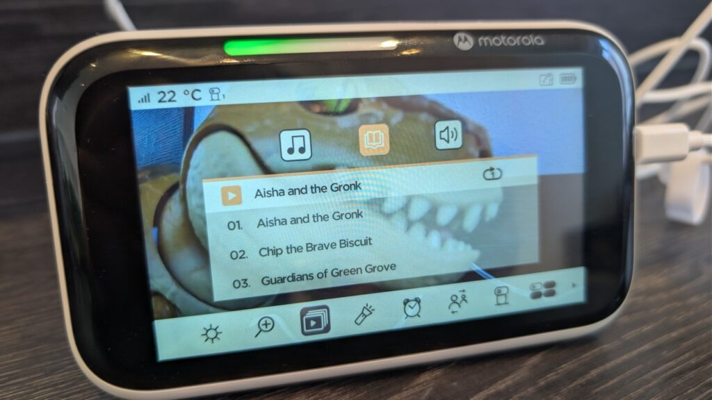 „Motorola Nursery PIP1710 Connect“: „Vorlesefunktion auf dem Monitor“