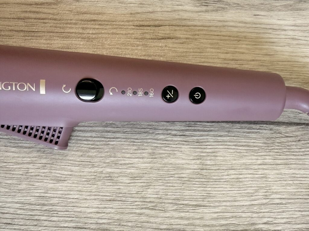 Remington AIRvive CI8930: Detailansicht der Bedientasten und Temperaturanzeige