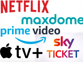 Quelle: Netflix, Maxdome, Amazon Prime Video, Apple, Sky