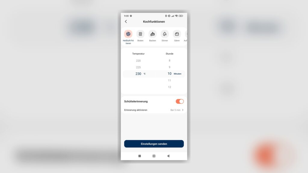 COSORI ICONIC Single: VeSync-App mit Programmeinstellungen